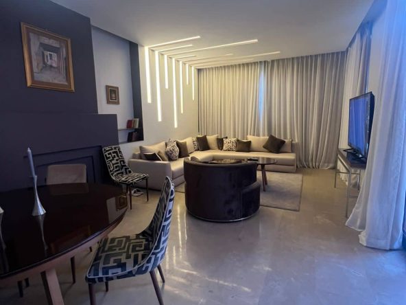 Salon moderne dans une villa à louer à Marrakech