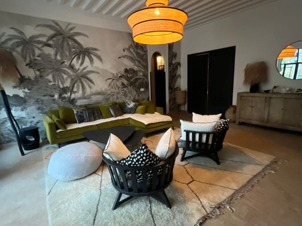 Salon d'une villa à louer à Marrakech