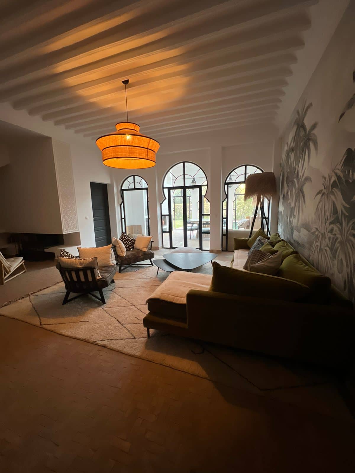 salon d'une villa à louer à Marrakech