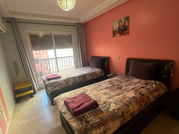 Chambre à coucher d'un appartement à louer à Marrakech